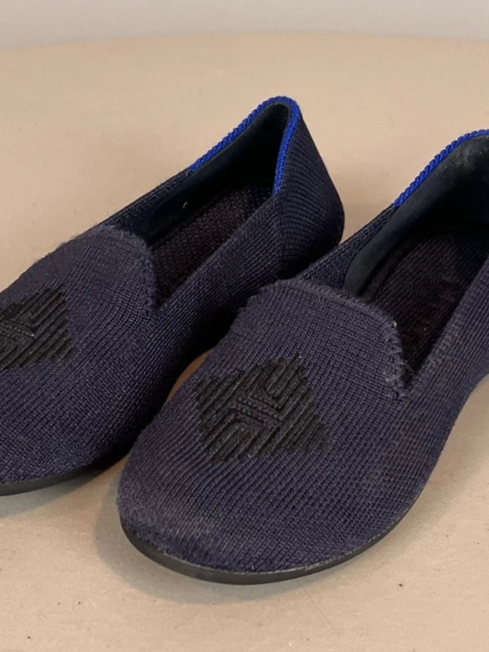 Rothy's Kids Navy Slip-On Loafers with Blue Trim